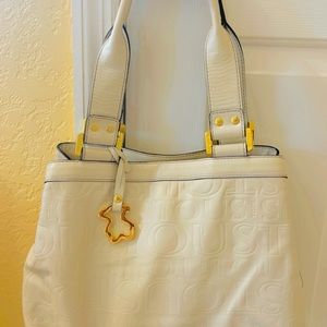 Tous White Shoulder Bag with Gold Hardware